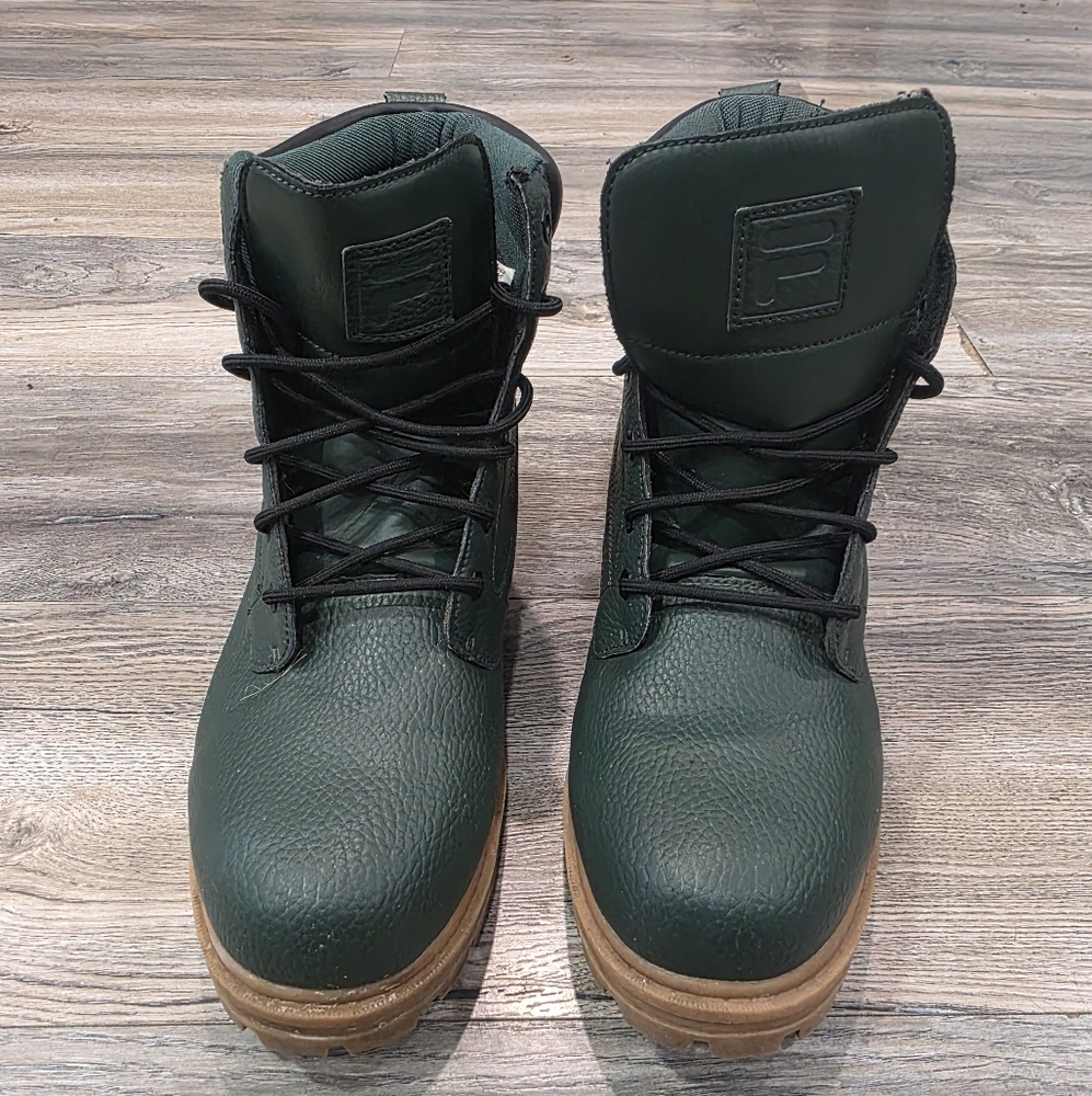 FILA EDGEWATER 12PB Size 11 Synthetic Leather Hunter Green Mens Boots